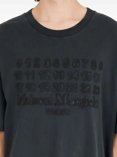 Maison Margiela Black Cotton Oversize T-shirt In Gray