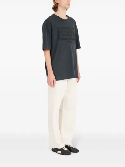 Maison Margiela Black Cotton Oversize T-shirt In Gray