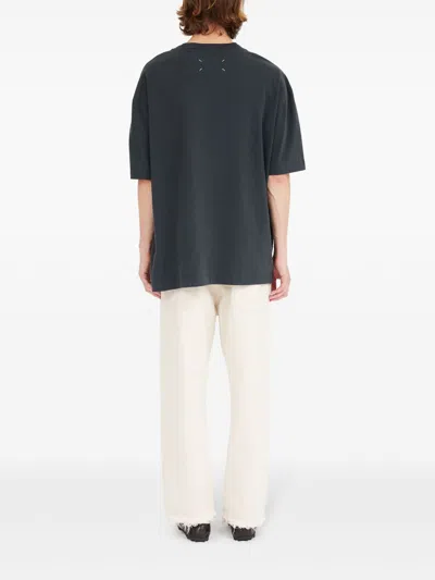 Maison Margiela Black Cotton Oversize T-shirt In Gray