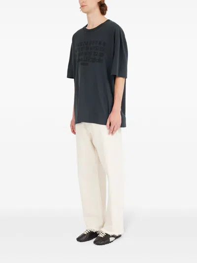 Maison Margiela Black Cotton Oversize T-shirt In Gray