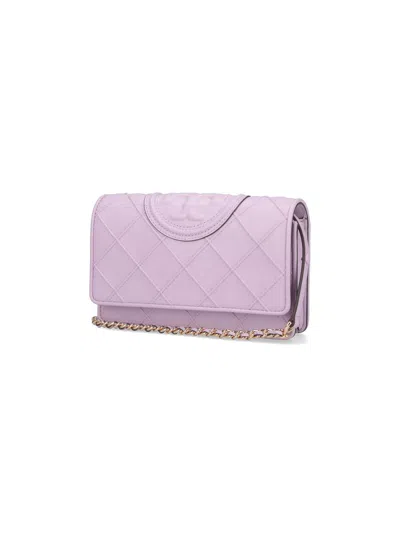 Tory Burch Quilted Chain Strap Purses & Cardholders In Purple
