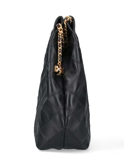 Tory Burch Fleming Large Hobo Bag In Black