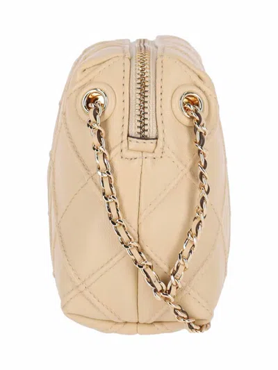 Tory Burch Borsa Crossbody Fleming Small In Pelle Trapuntata Colore Vaniglia In White