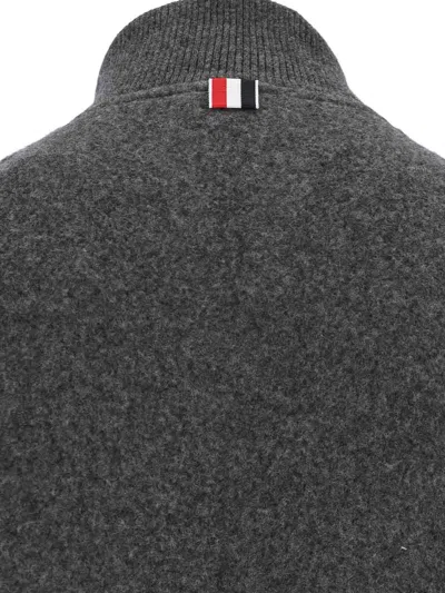 Thom Browne Wool Bomber Jacket With Minimalist Design And Tricolor Detail