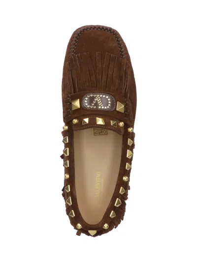 Valentino Driver Loafers In Brown