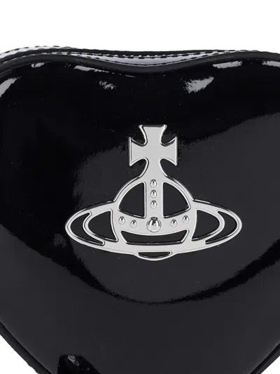 Vivienne Westwood Heart Shape Cross-body Bag With Adjustable Strap In Black