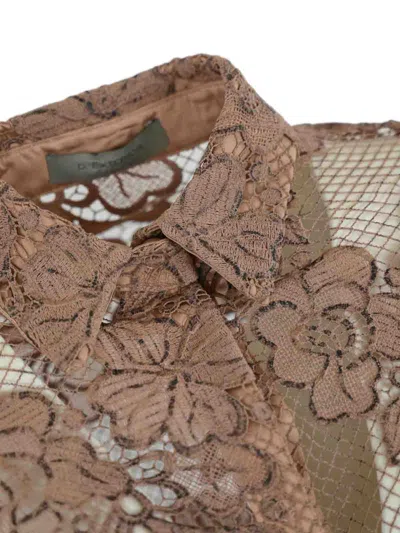 D Exterior D.exterior Macrame Lace Blouse In Brown