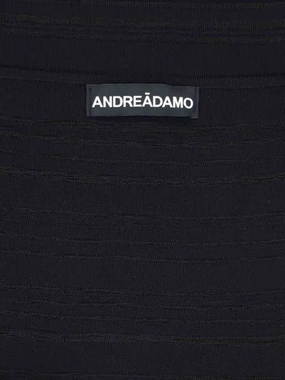 Andreädamo Off-shoulder Horizontal-stripe Top In Black
