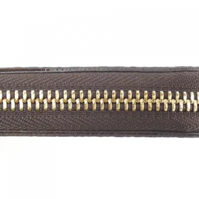 Pre-owned Louis Vuitton Brown Fuchsia Marron Coated Canvas Long Wallet (bi-fold) ()