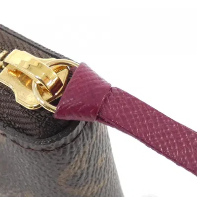 Pre-owned Louis Vuitton Brown Fuchsia Marron Coated Canvas Long Wallet (bi-fold) ()