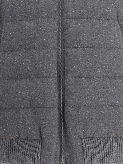 Herno Wool Bomber Jacket In Gray