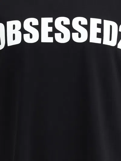 Dsquared2 Black Crewneck T-shirt With Maxi Logo Lettering On The Front In Black