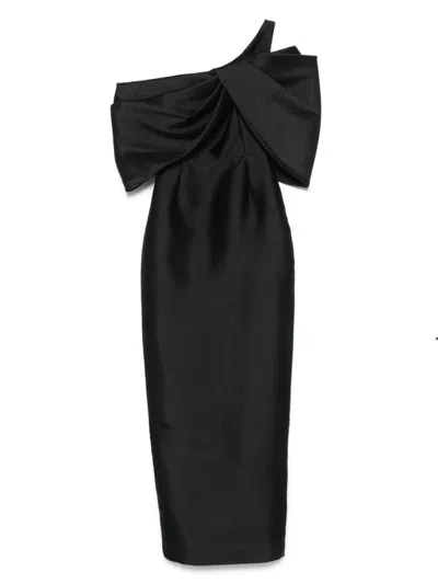 Solace London Davina Off-shoulder Maxi Dress In Black