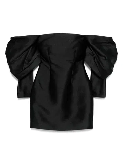 Solace London Freja Satin Minidress In Black