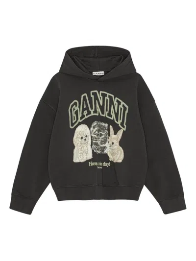 Ganni Hoodie With Logo Print