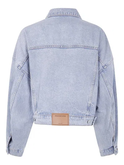 Alexander Wang Clip Trucker Jacket Clothing In Blue