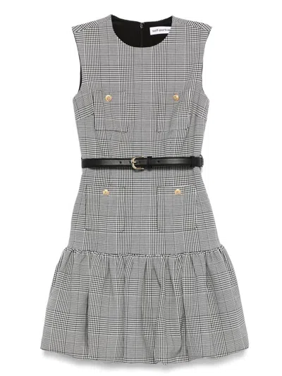 Self-portrait Self Portrait Women Prince Of Wales Check Mini Dress In Gray
