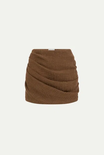 Le Kasha Draped Skirt Clothing In Brown