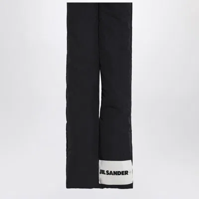 Jil Sander Black Padded Scarf With Logo