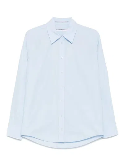 Alexander Wang Shirt With Removable Logo Tag In Blue