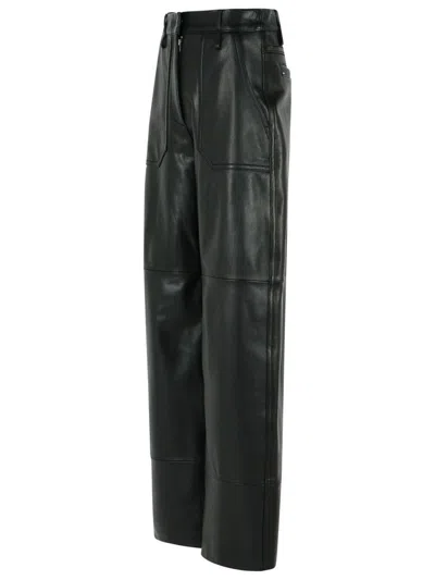 Sportmax 'garbo' Black Nappa Leather Pants In Black
