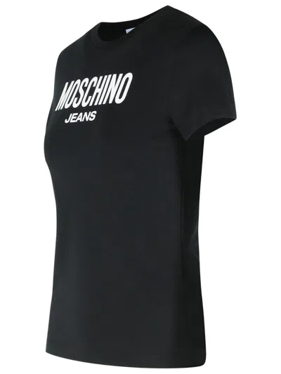 Moschino Crew Neck Slim Fit Short Sleeves Top In Black