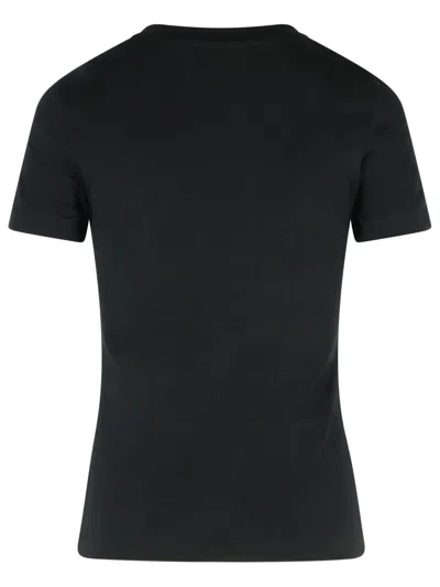 Moschino Crew Neck Slim Fit Short Sleeves Top In Black