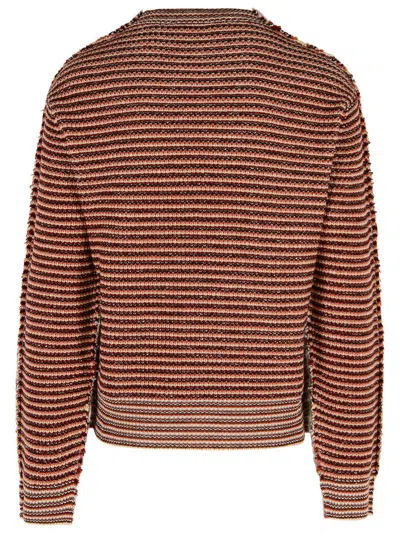 Marni Pink Striped Mohair Sweater In Pink