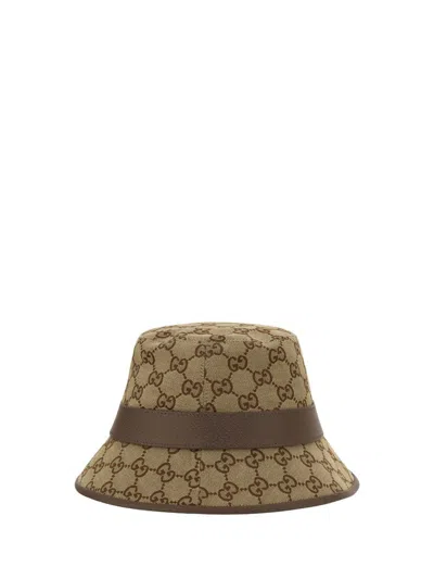 Gucci Bucket Hat With Signature Logo Patterntrim