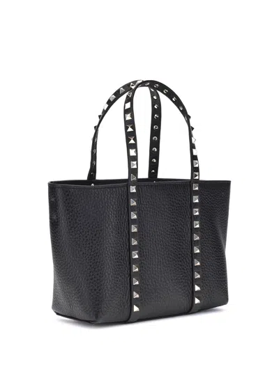 Valentino Rockstud Tote Bag In Black