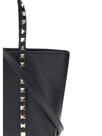Valentino Rockstud Tote Bag In Black