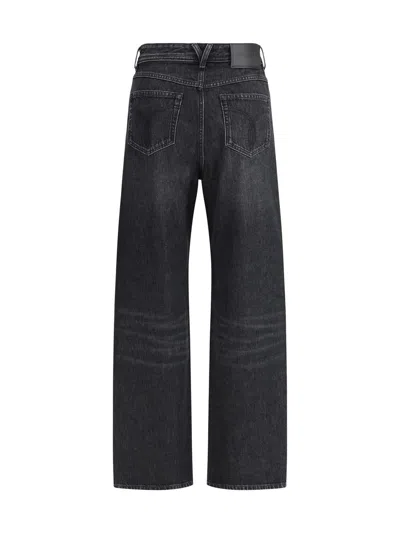 Versace Distressed Wide-leg Jeans Cut-outs In Black