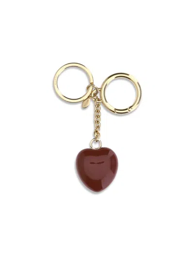 Valentino Garavani Bag Charm Keyring Coeur Royal In Red In Gold