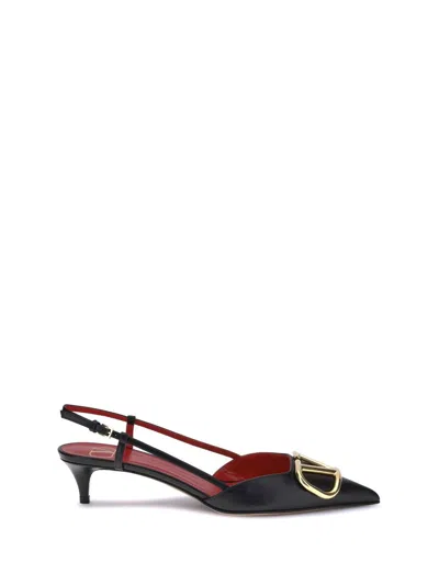 Valentino Pointed Toe Slimback Pump With Vintage-effect Brass Detail