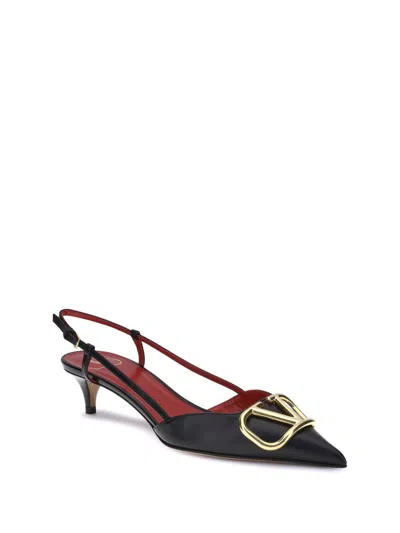 Valentino Pointed Toe Slimback Pump With Vintage-effect Brass Detail