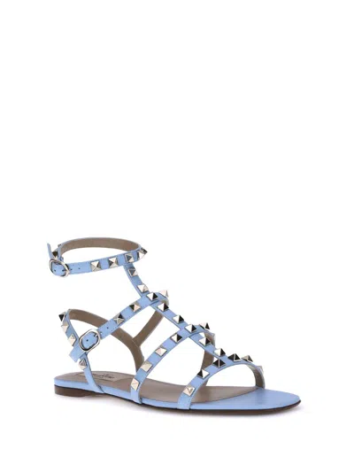 Valentino Rockstud Sandals In Blue