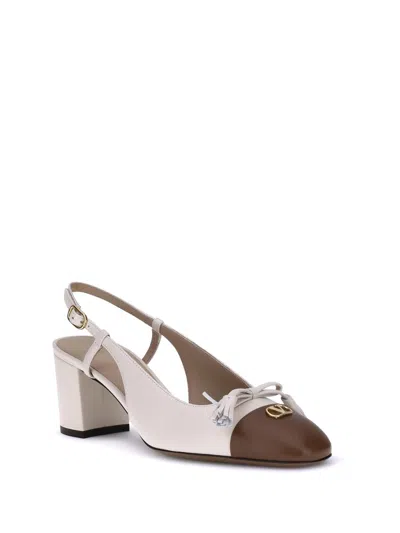 Valentino Leather Valet Du Roi Slingback Heels 60 In Nude