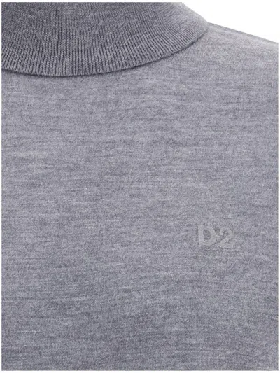 Dsquared2 Men Virgin Wool Turtleneck Sweater In Gray