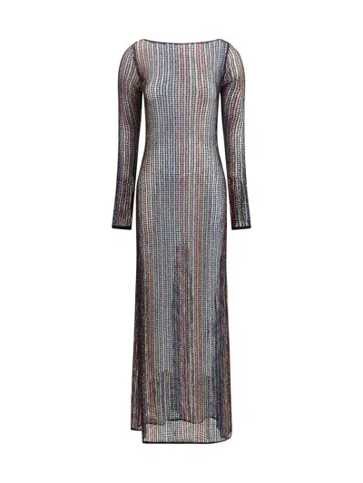 Missoni Handcrafted Knit Midi Dress With Long Sleeves In Multi