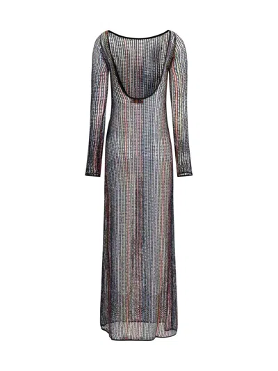 Missoni Handcrafted Knit Midi Dress With Long Sleeves In Multi