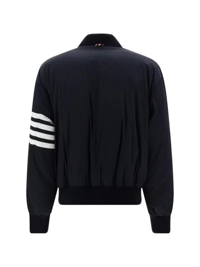 Thom Browne 4-bar Plain Weave Suiting Bomber Jacket In Blue