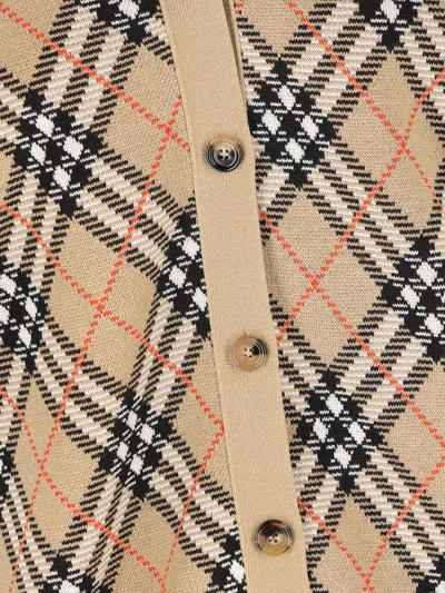 Burberry Archivio Check Cardigan In Neutral