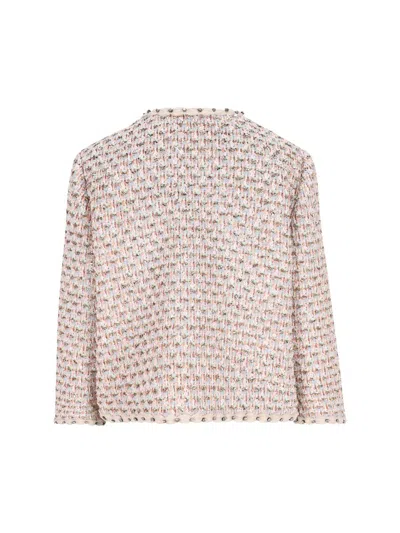 Valentino Garavani Embroidered Ribbon Tweed Jacket In Multi