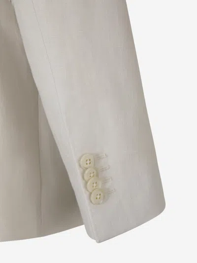 Scabal® Scabal Plain Linen Suit In Gray