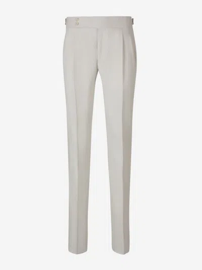 Scabal® Scabal Plain Linen Suit In Gray