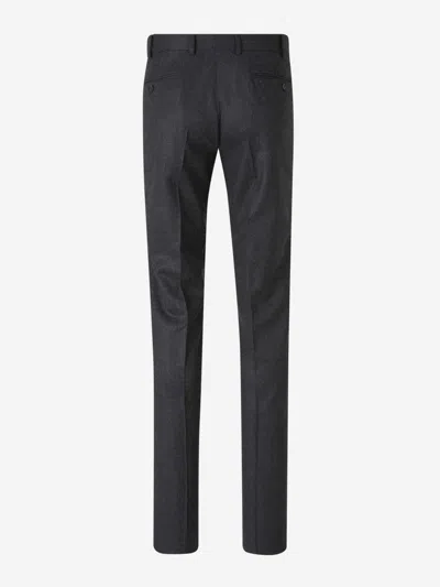 Scabal® Scabal Formal Wool Trousers In Gray
