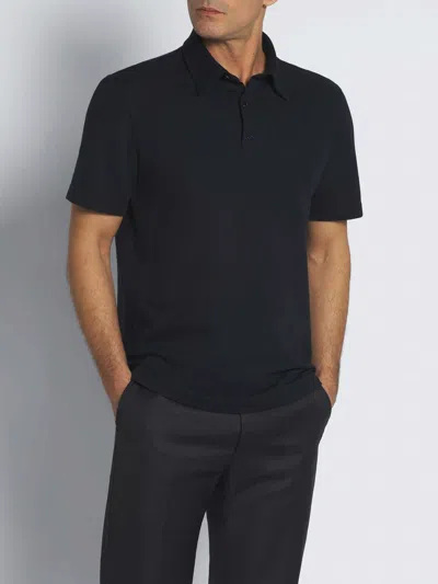 Brioni Piqué Cotton Polo Shirt In Black
