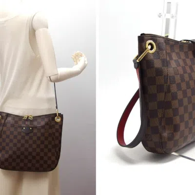 Pre-owned Louis Vuitton Damier Brown Damier Canvas Dark Brown Red Color Damier Canvas Shoulder Bag ()