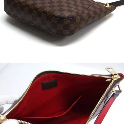 Pre-owned Louis Vuitton Damier Brown Damier Canvas Dark Brown Red Color Damier Canvas Shoulder Bag ()