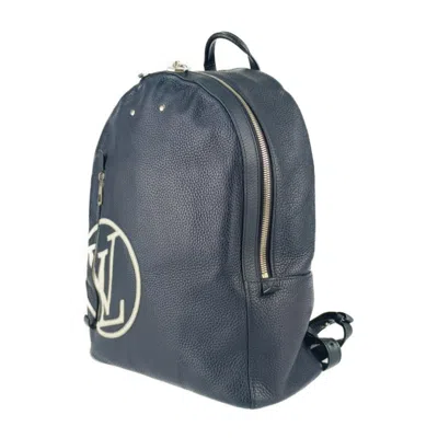 Pre-owned Louis Vuitton Dark Navy Leather Backpack ()